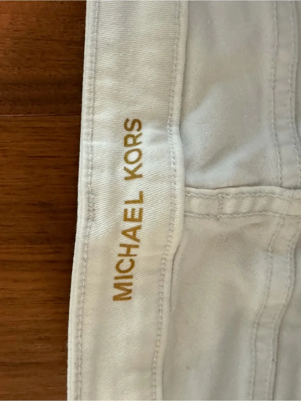 Michael Kors White Jeans with Gold Logo